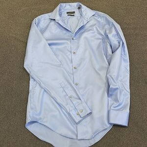 Calvin Klein Men’s Blue Dresss Shirt Slim Fit Infinite Non-Iron 15 34/35